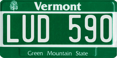 VT license plate LUD590
