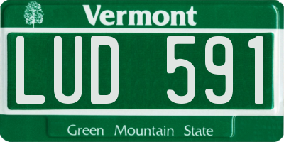 VT license plate LUD591