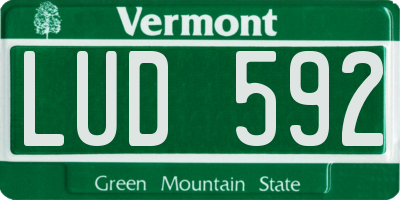 VT license plate LUD592