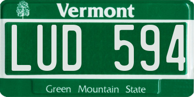 VT license plate LUD594