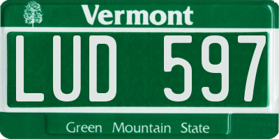 VT license plate LUD597