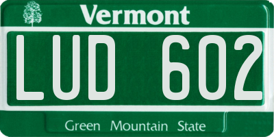 VT license plate LUD602