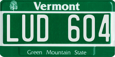 VT license plate LUD604