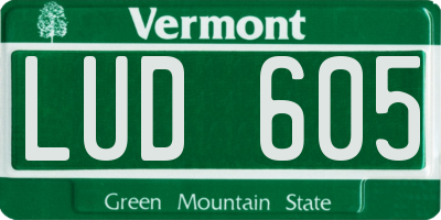 VT license plate LUD605
