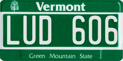 VT license plate LUD606