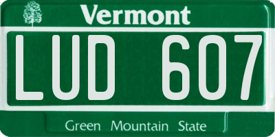 VT license plate LUD607