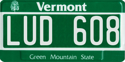VT license plate LUD608