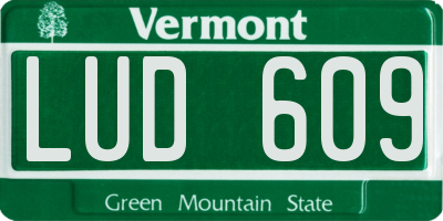VT license plate LUD609