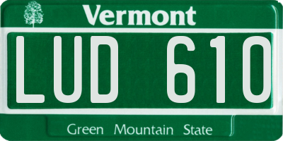 VT license plate LUD610