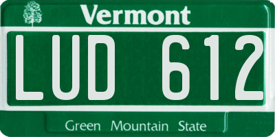VT license plate LUD612
