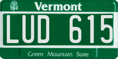 VT license plate LUD615