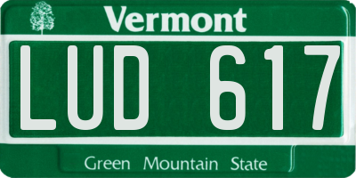 VT license plate LUD617