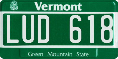 VT license plate LUD618