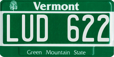 VT license plate LUD622