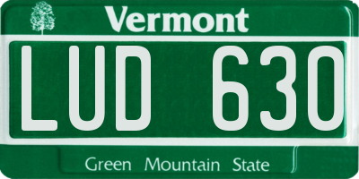 VT license plate LUD630