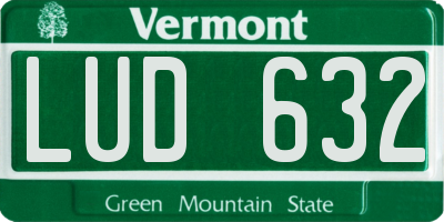VT license plate LUD632