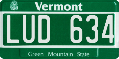 VT license plate LUD634