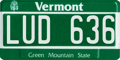 VT license plate LUD636