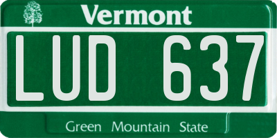 VT license plate LUD637