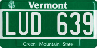 VT license plate LUD639