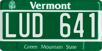 VT license plate LUD641