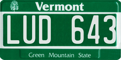 VT license plate LUD643