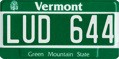 VT license plate LUD644