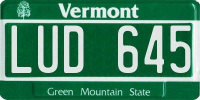 VT license plate LUD645