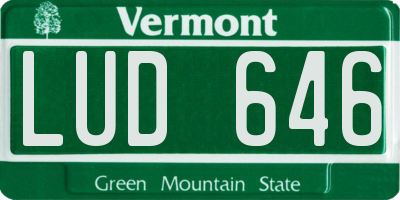 VT license plate LUD646