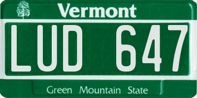 VT license plate LUD647