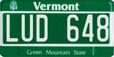 VT license plate LUD648