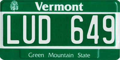 VT license plate LUD649