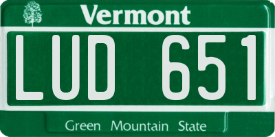 VT license plate LUD651