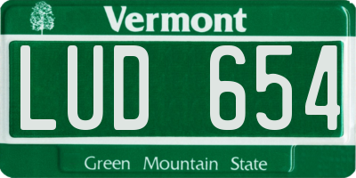 VT license plate LUD654