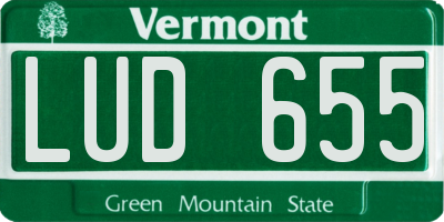 VT license plate LUD655