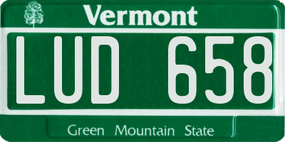 VT license plate LUD658