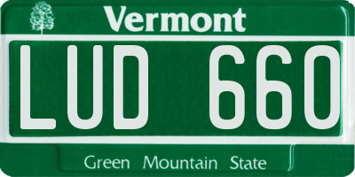 VT license plate LUD660