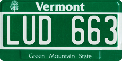 VT license plate LUD663