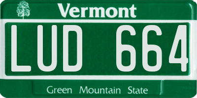 VT license plate LUD664