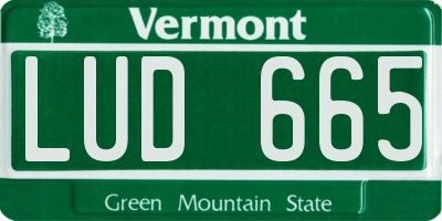 VT license plate LUD665