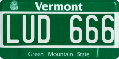 VT license plate LUD666