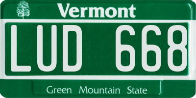 VT license plate LUD668