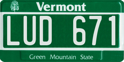VT license plate LUD671
