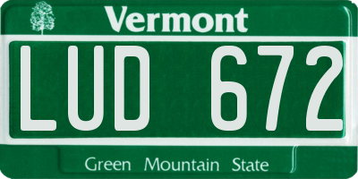VT license plate LUD672
