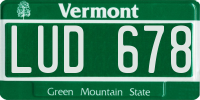 VT license plate LUD678