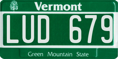 VT license plate LUD679