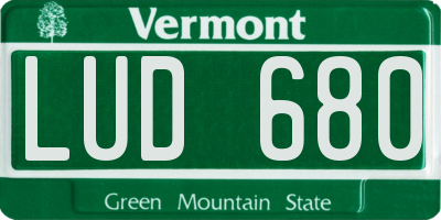VT license plate LUD680