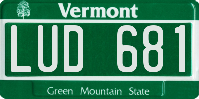 VT license plate LUD681