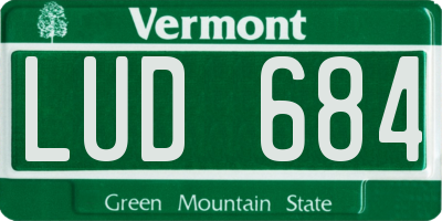 VT license plate LUD684