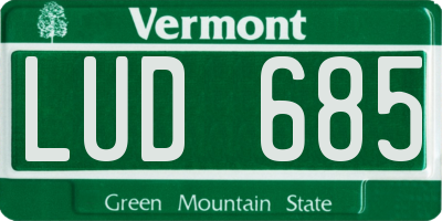 VT license plate LUD685
